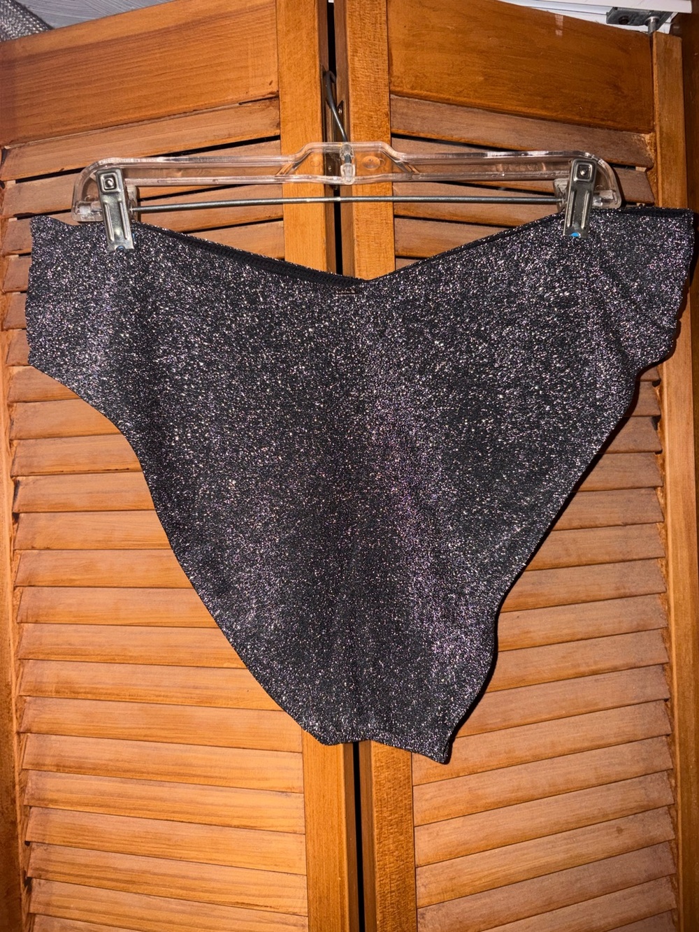 PINK shimmer swim bottoms.